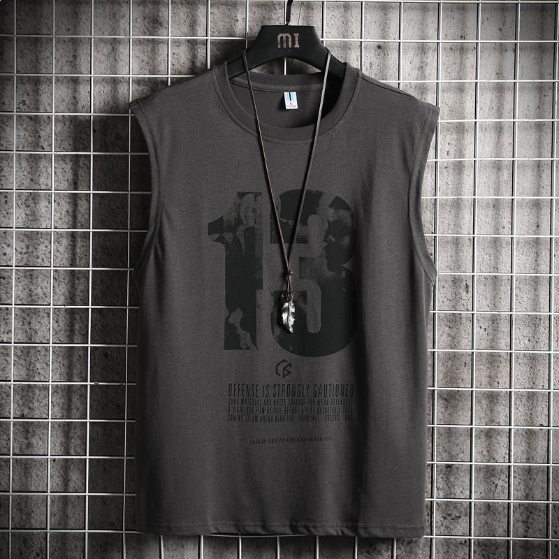 Men's Sleeveless Vest with Number Print - Casual Streetwear for Basketball, Rugby & Outdoor Sports - Machine Washable Round Neck Fitness Tank Top - Father's Day, Perfect Gift for Boyfriend man clothes