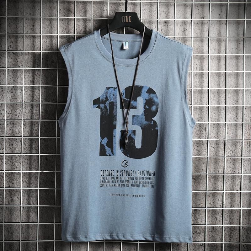 Men's Sleeveless Vest with Number Print - Casual Streetwear for Basketball, Rugby & Outdoor Sports - Machine Washable Round Neck Fitness Tank Top - Father's Day, Perfect Gift for Boyfriend man clothes