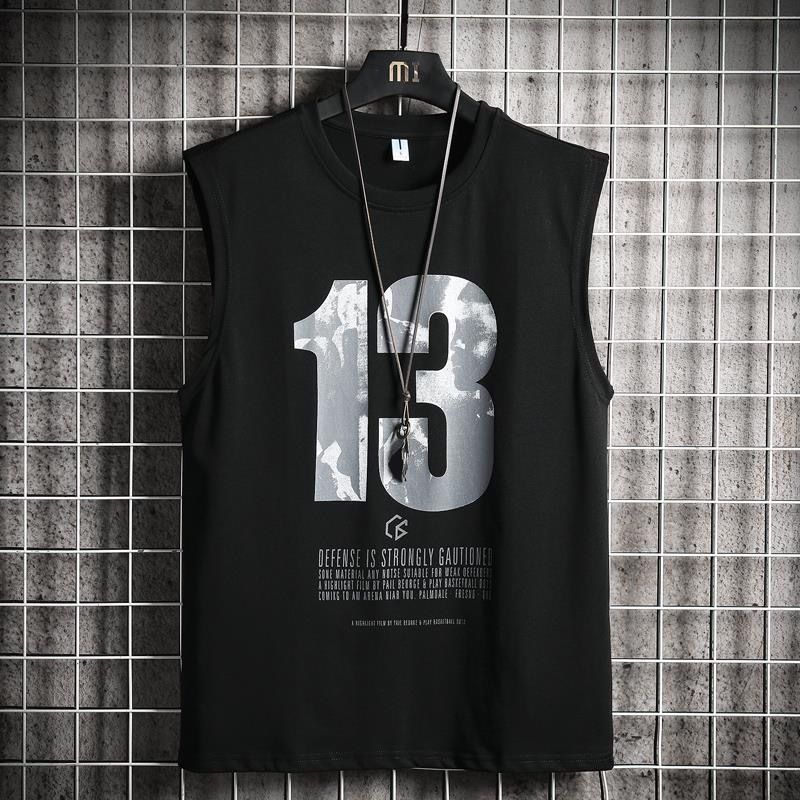 Men's Sleeveless Vest with Number Print - Casual Streetwear for Basketball, Rugby & Outdoor Sports - Machine Washable Round Neck Fitness Tank Top - Father's Day, Perfect Gift for Boyfriend man clothes