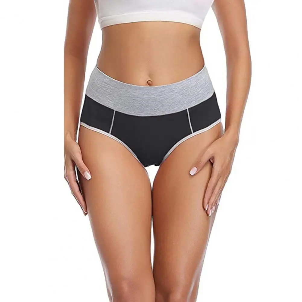 5pcs Colorblock Trim Cotton Briefs, Comfy & Breathable Stretchy Intimates Panties, Women's Lingerie & Underwear