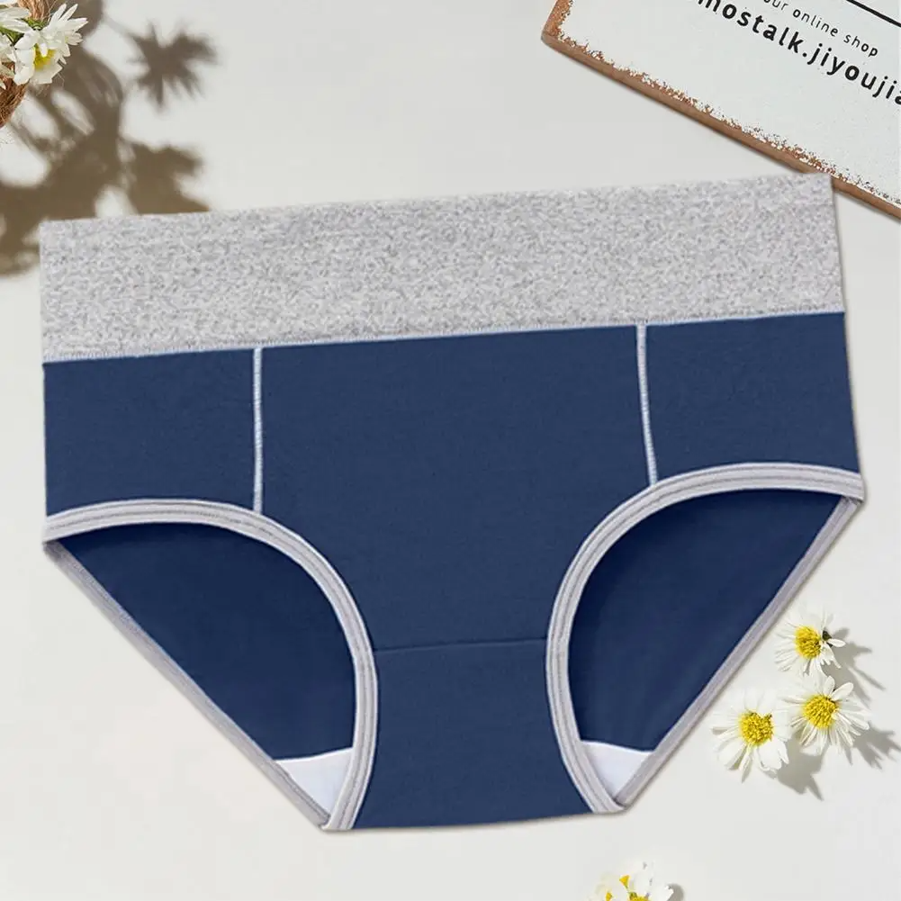 5pcs Colorblock Trim Cotton Briefs, Comfy & Breathable Stretchy Intimates Panties, Women's Lingerie & Underwear