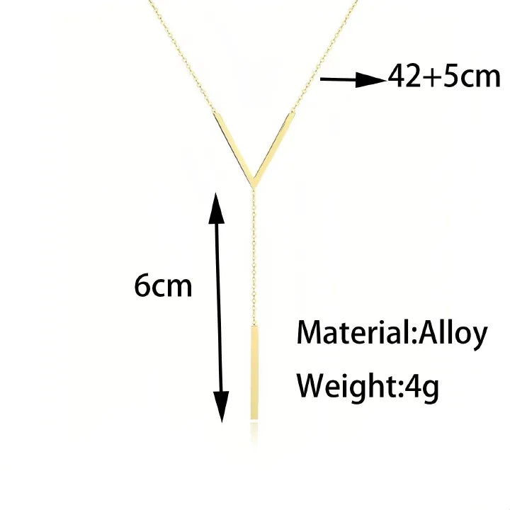 European and American ins popular long women's necklaces versatile tassel V-shaped design simple commuter personalized collarbone chain