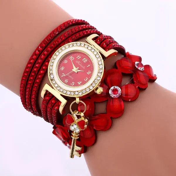 Luxury Women Bracelet Watch Lady Four Leaf Clover Jewelry Wrist Watches Rhinestone Clock Quartz Accessories Watches