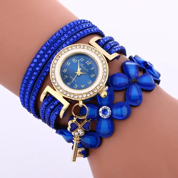 Luxury Women Bracelet Watch Lady Four Leaf Clover Jewelry Wrist Watches Rhinestone Clock Quartz Accessories Watches