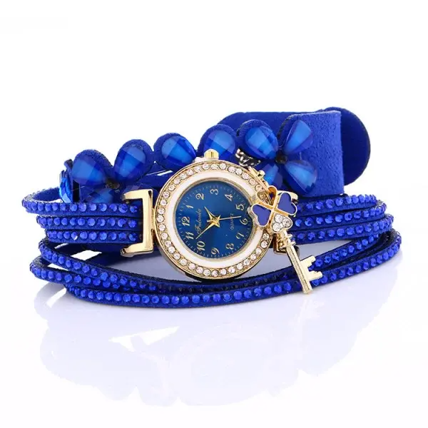 Luxury Women Bracelet Watch Lady Four Leaf Clover Jewelry Wrist Watches Rhinestone Clock Quartz Accessories Watches