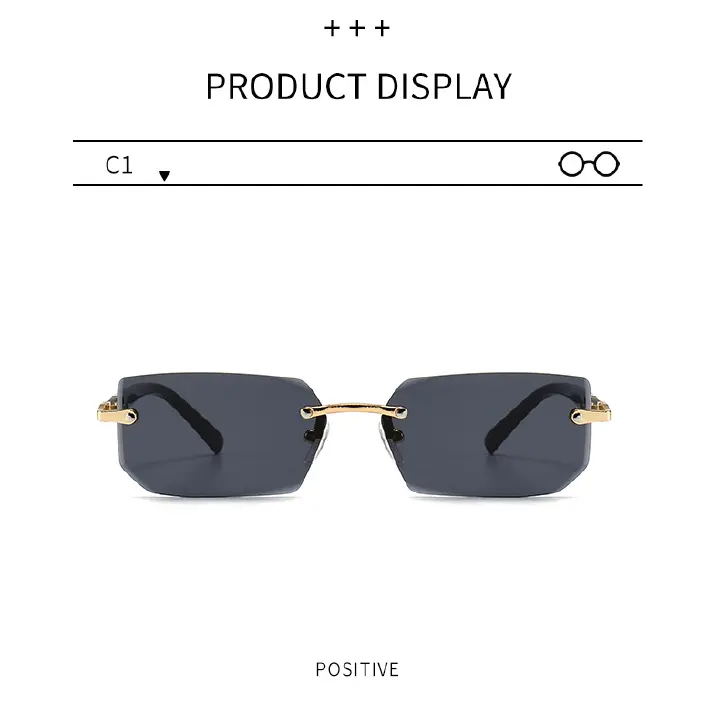 New Style Frameless Fashion Sunglasses European And American Trendy Trimmed Sunglasses Personalized Jelly Color Sunglasses For men women