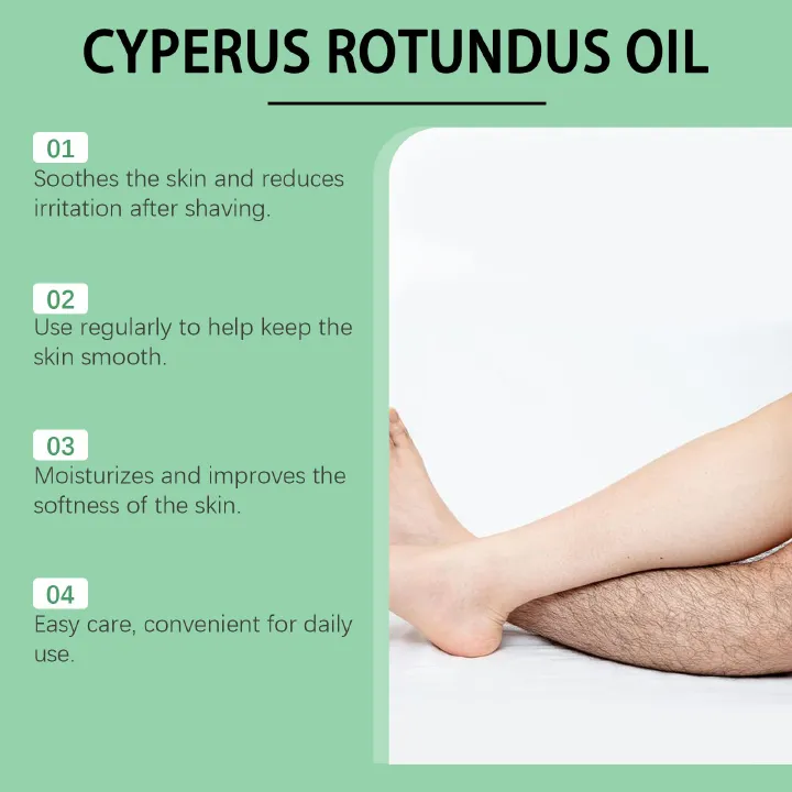 Cyperus Rotundus Oil for Hair Removal, Reducing Body Hair Growth,Smooth Skin, 60ml Cyprus Oil with Dropper for All Skin Types