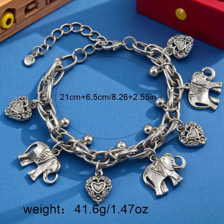 Metal Retro Chain Buckle Foot Chain Alloy Elephant Engraved Elephant Foot Chain