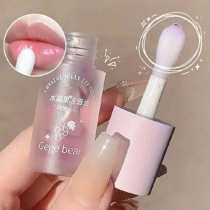 1PC Crystal Jelly Lip Oil Hydrating Plumping Lip Gloss Coat For Cute Makeup Lipsticks Tinted Clear Serum Fruit Lip Balm Cosmetics