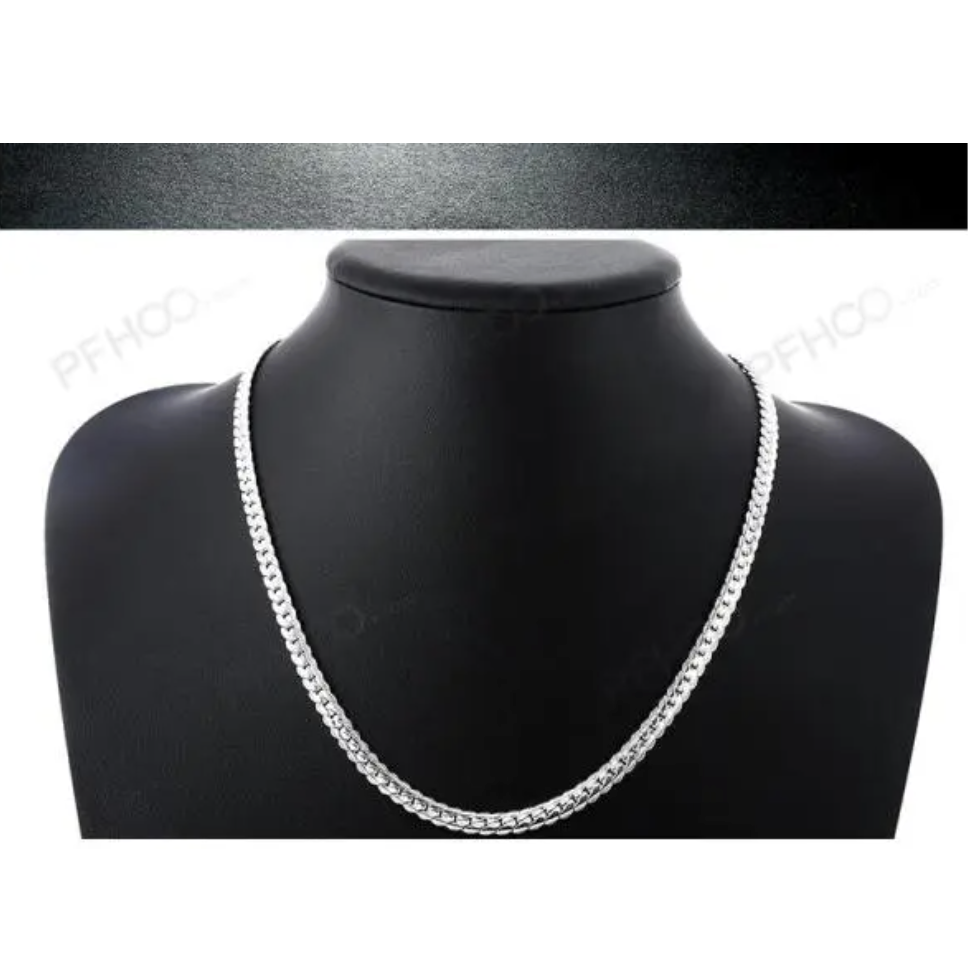 925 silver plating fashion men's Fine Jewelry 5mm 20 feet 50 cm silver necklace