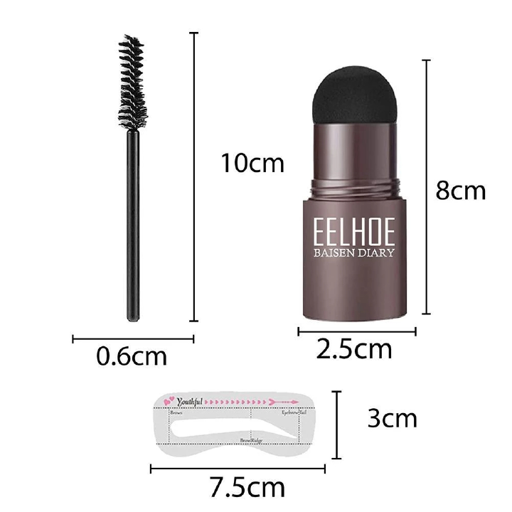 Eyebrow Stamp Stencil Kit - 10PCS One Step Eyebrow Shaping Kit, 2 Brushes, Professional Brow Powder Waterproof Long-Lasting Professional Makeup