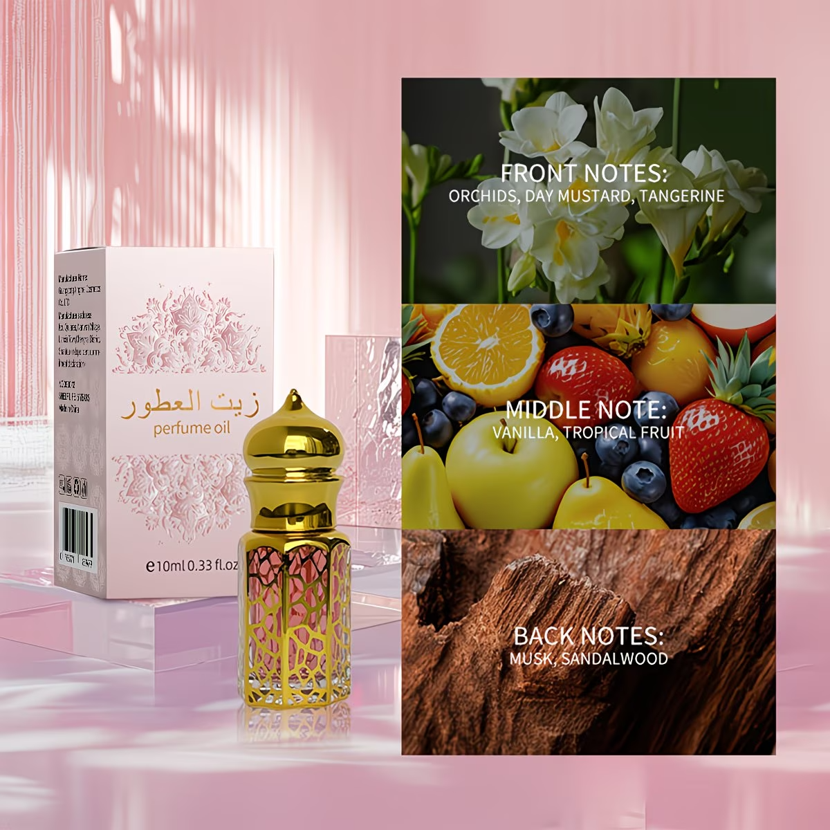[Desert Princess Private Collection Fragrance] Middle Eastern Saudi Dubai Arabic Style Oriental Alcohol-Free Rollerball Women'S Perfume | with Orchid Vanilla Scent | Exquisite Design to Carry Around