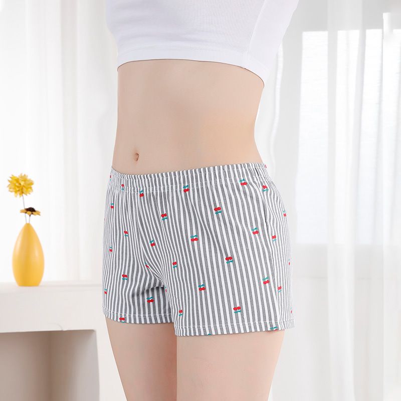 Women's underwear cotton breathable loose-fitting boxer shorts girls casual plus size four corner shorts girls personalized Boxers pants ladies homewear shorts pajama pants（choose one size larger）