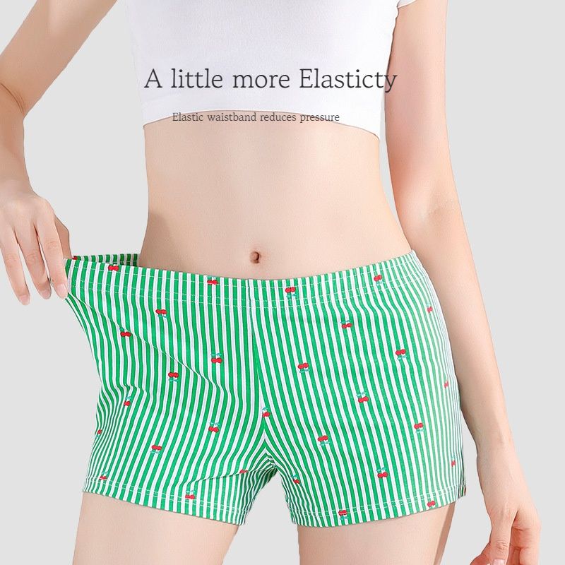 Women's underwear cotton breathable loose-fitting boxer shorts girls casual plus size four corner shorts girls personalized Boxers pants ladies homewear shorts pajama pants（choose one size larger）