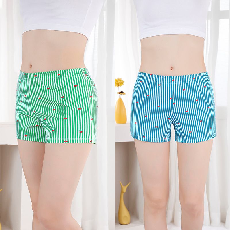 Women's underwear cotton breathable loose-fitting boxer shorts girls casual plus size four corner shorts girls personalized Boxers pants ladies homewear shorts pajama pants（choose one size larger）