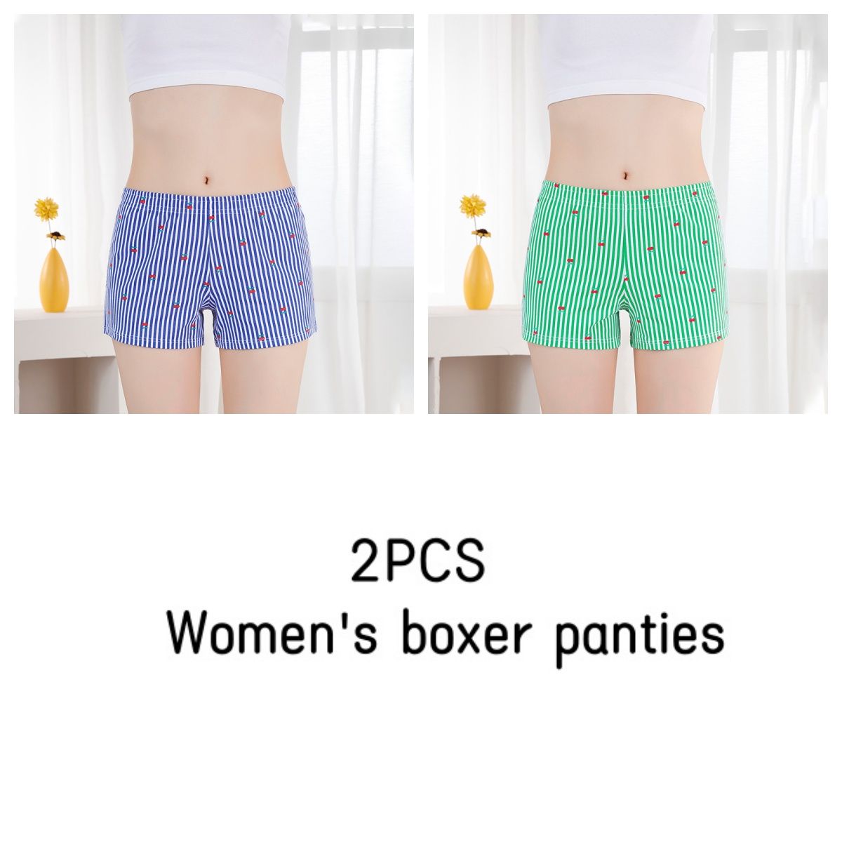 Women's underwear cotton breathable loose-fitting boxer shorts girls casual plus size four corner shorts girls personalized Boxers pants ladies homewear shorts pajama pants（choose one size larger）