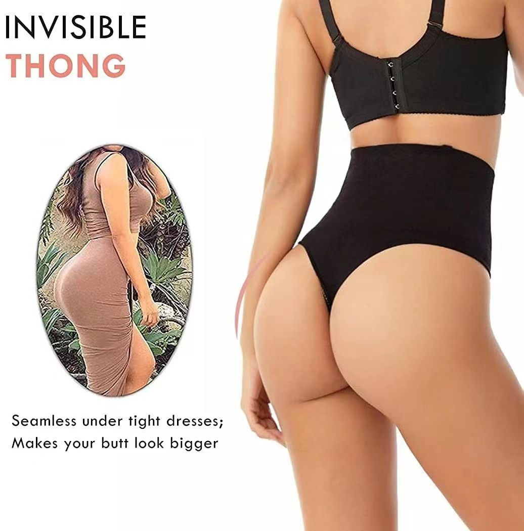 2pcSeamless sexy high-waisted thong plus fishbone body shaping girdle waist ladies panties hip lift abdomen Briefs High Waist Tummy Tuck hip lift Girdle Tights Body Shaping Pants Waist Trainer Panties
