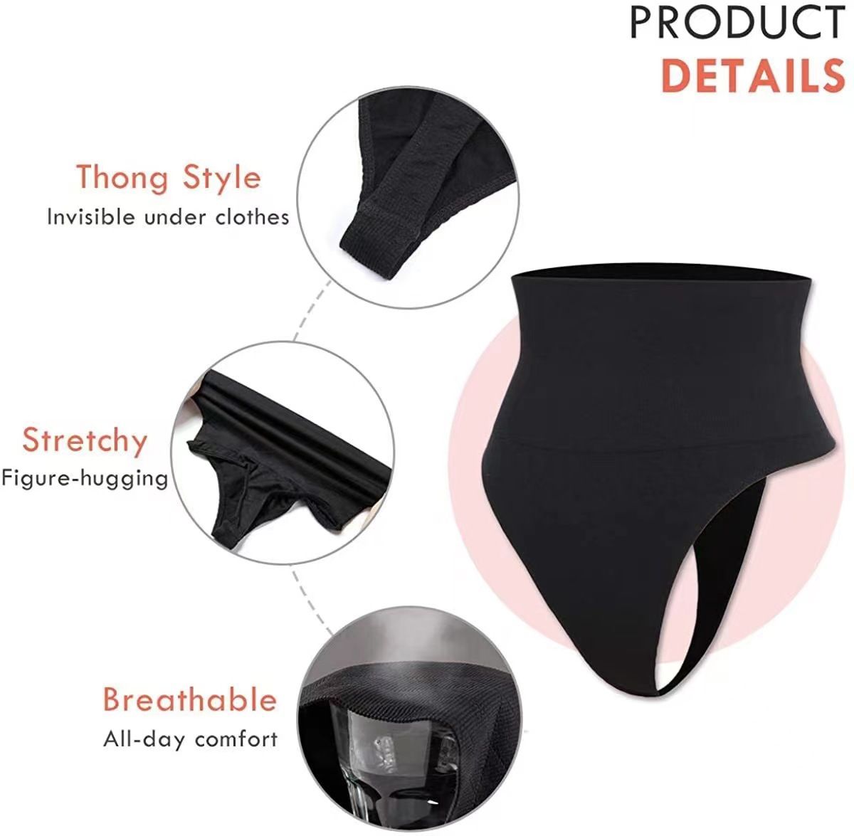 2pcSeamless sexy high-waisted thong plus fishbone body shaping girdle waist ladies panties hip lift abdomen Briefs High Waist Tummy Tuck hip lift Girdle Tights Body Shaping Pants Waist Trainer Panties