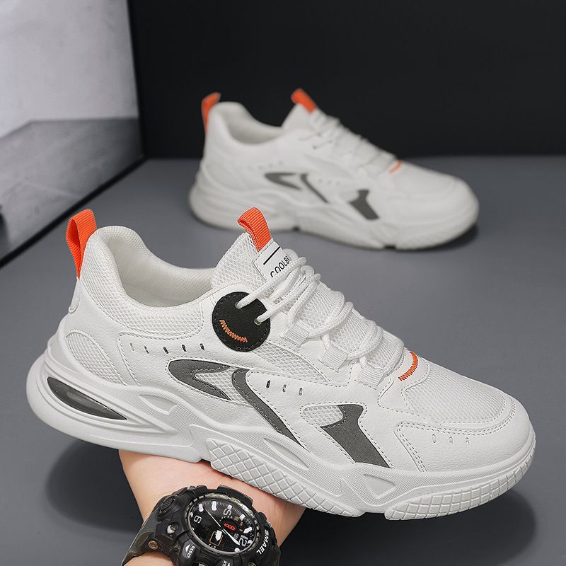 YSNB Men's sports shoes new mesh splicing pops shoes breathable Non-slip And Wear Shoes thick bottom teenage sports shoes Korean Version Comfortable Running Forrest Gump Shoes