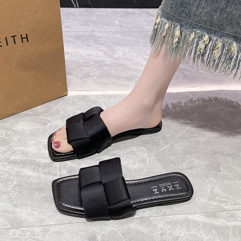 Women Sandals French Flat Bottom One Slipper Women Summer Outer Wear Fairy Style Sandals With Skirt Seaside beach sandals Fashion Beautiful Girls Shoes Heel Open Shoes flat women's shoes Elegant Fashi