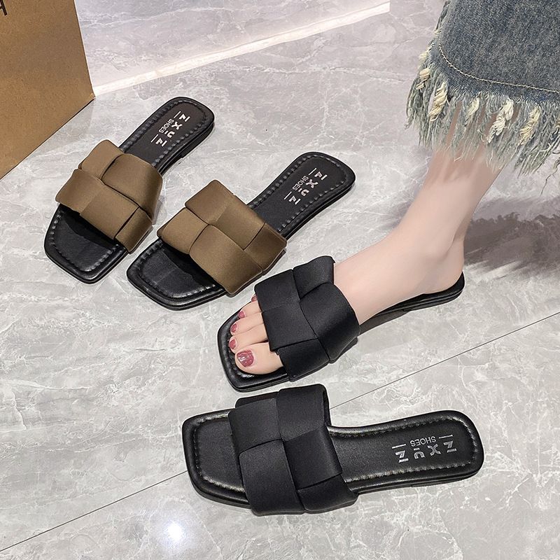 Women Sandals French Flat Bottom One Slipper Women Summer Outer Wear Fairy Style Sandals With Skirt Seaside beach sandals Fashion Beautiful Girls Shoes Heel Open Shoes flat women's shoes Elegant Fashi