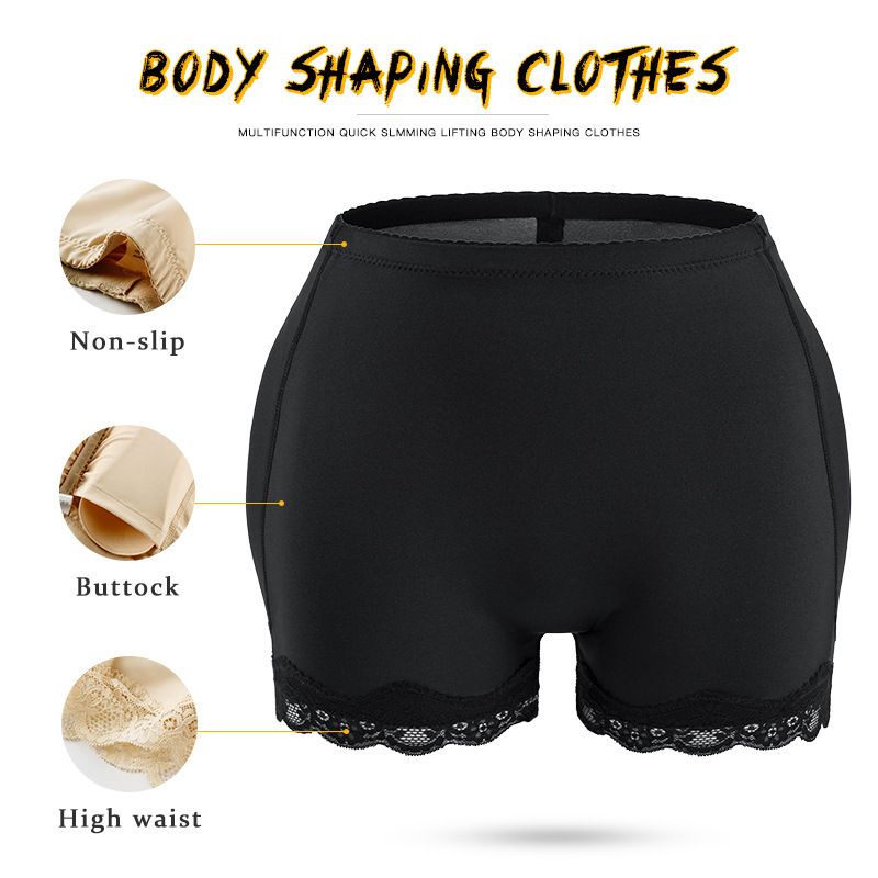 Women's Hip Lift Pants Hip Enhancer Fake Ass Hip Butt Lifter Shapers Panties Plus Size Underwear Enhancer PantiesLace Trimmed Panties with Hip PadsLace edge with buttock pads flat angle body Shapers