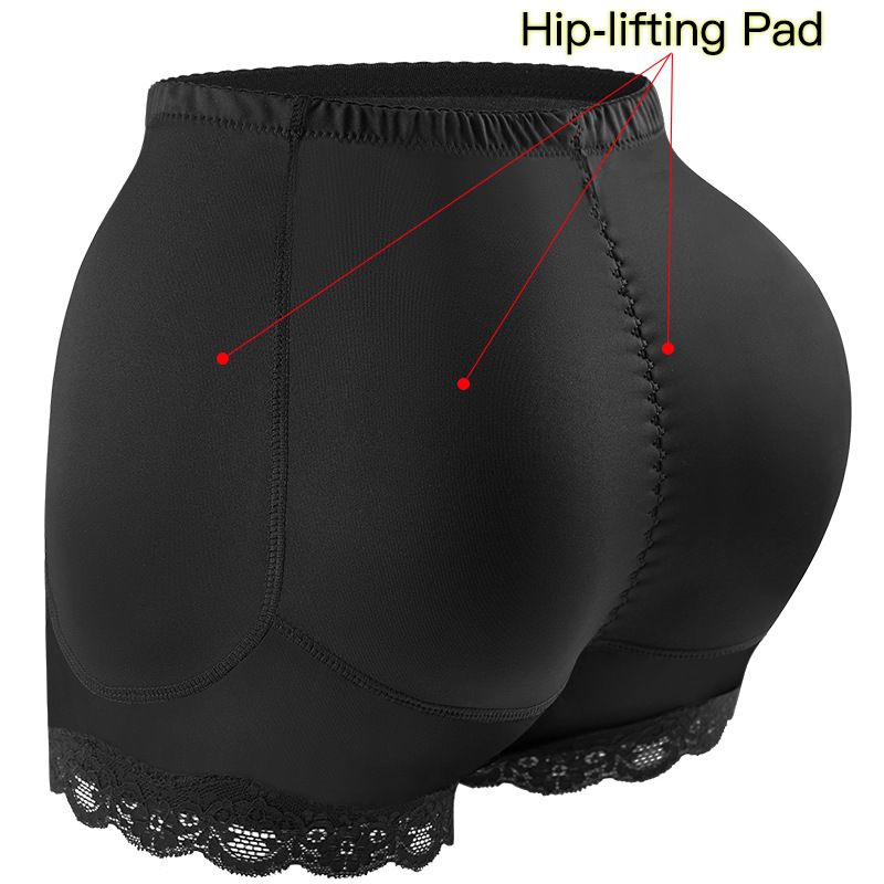 Women's Hip Lift Pants Hip Enhancer Fake Ass Hip Butt Lifter Shapers Panties Plus Size Underwear Enhancer PantiesLace Trimmed Panties with Hip PadsLace edge with buttock pads flat angle body Shapers