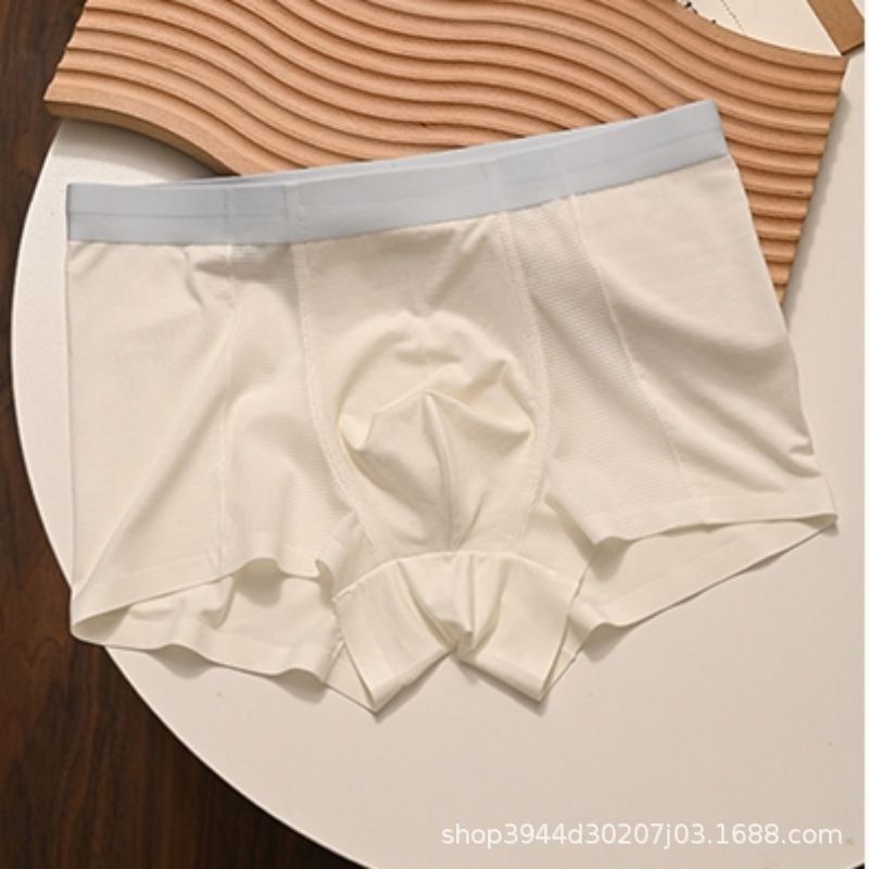 4PC Summer Ice Silk Men'S Underwear Men's Ice Silk Boxer BriefsBreathable Shorts Antibacterial Crotch Mesh Boxer Shorts breathable men clothe Panties Men Clothes men wear boy underwear short