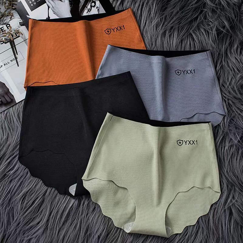 4PC Pure Cotton Women Underwear  Seamless Hipster Panties Cotton High Waisted Tummy Tightening No Trace Panties Cotton Antibacterial Large Size Women's Briefs Panties  Ladies Bikini No Show Panty Line