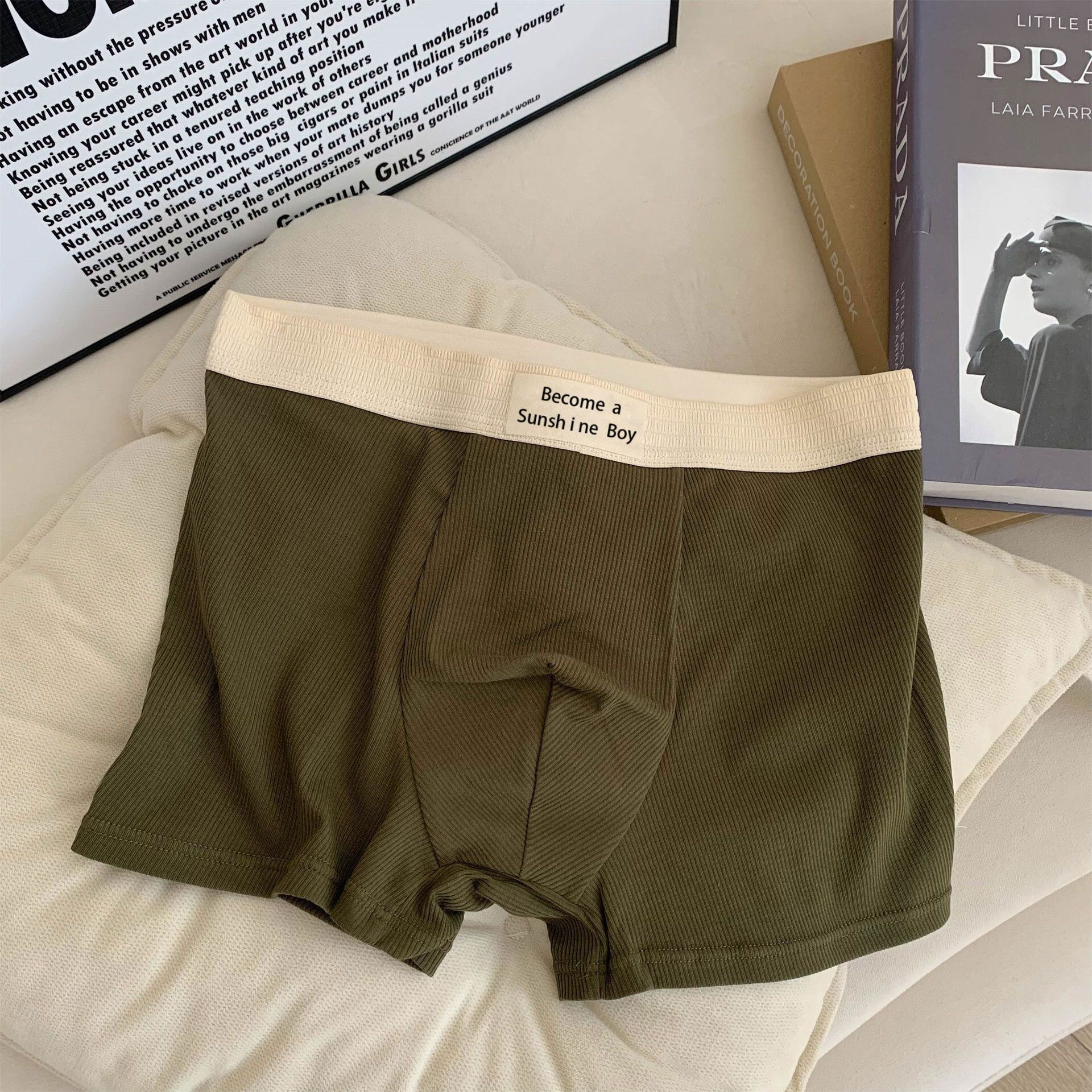 3pc Men cotton Underwear Fashion Man Flat Underwear Fashion Underwear Boxer Briefs shorts panties Men's Cotton Breathable Loose Underwear trend youth sports personality flat shorts Male Undergarments