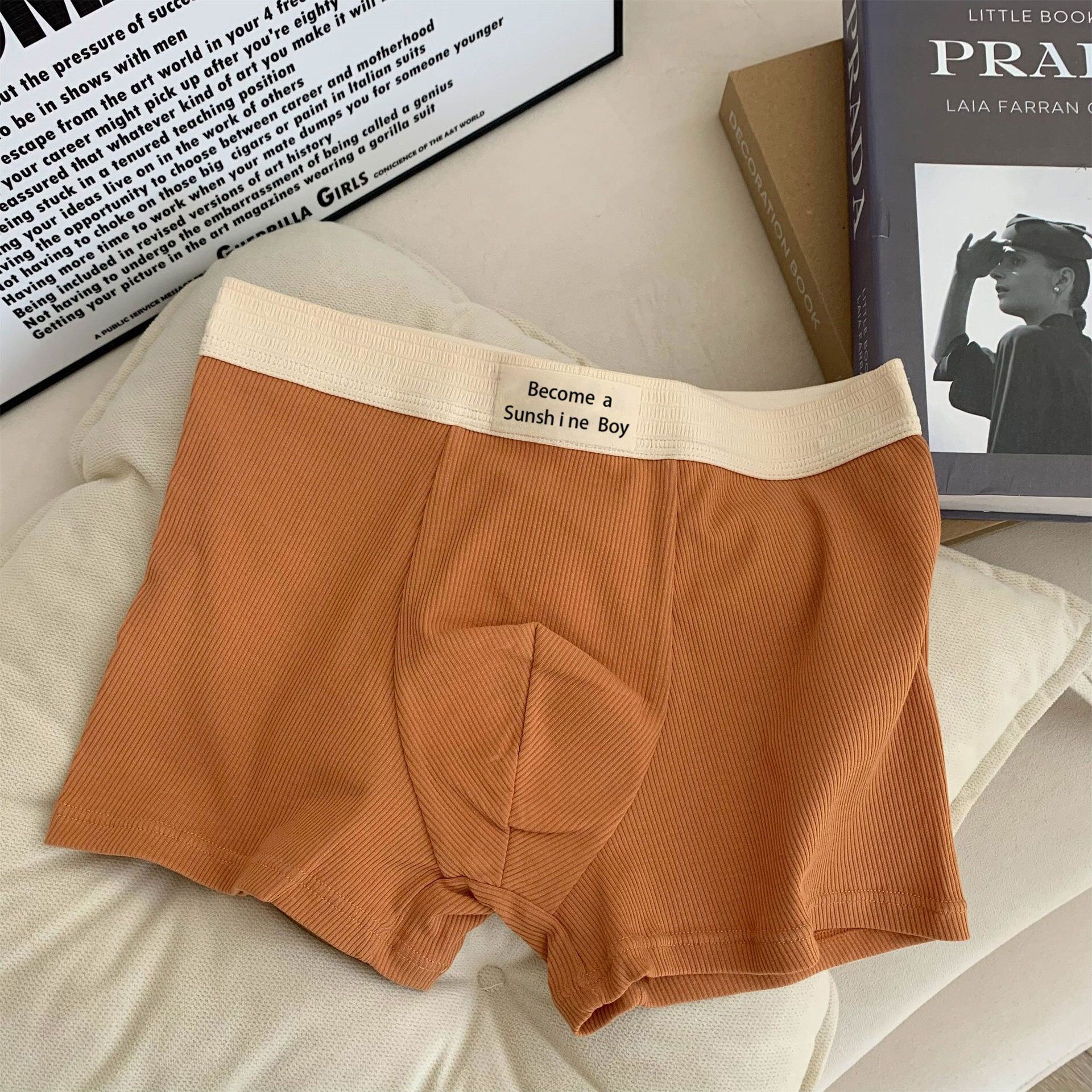 3pc Men cotton Underwear Fashion Man Flat Underwear Fashion Underwear Boxer Briefs shorts panties Men's Cotton Breathable Loose Underwear trend youth sports personality flat shorts Male Undergarments