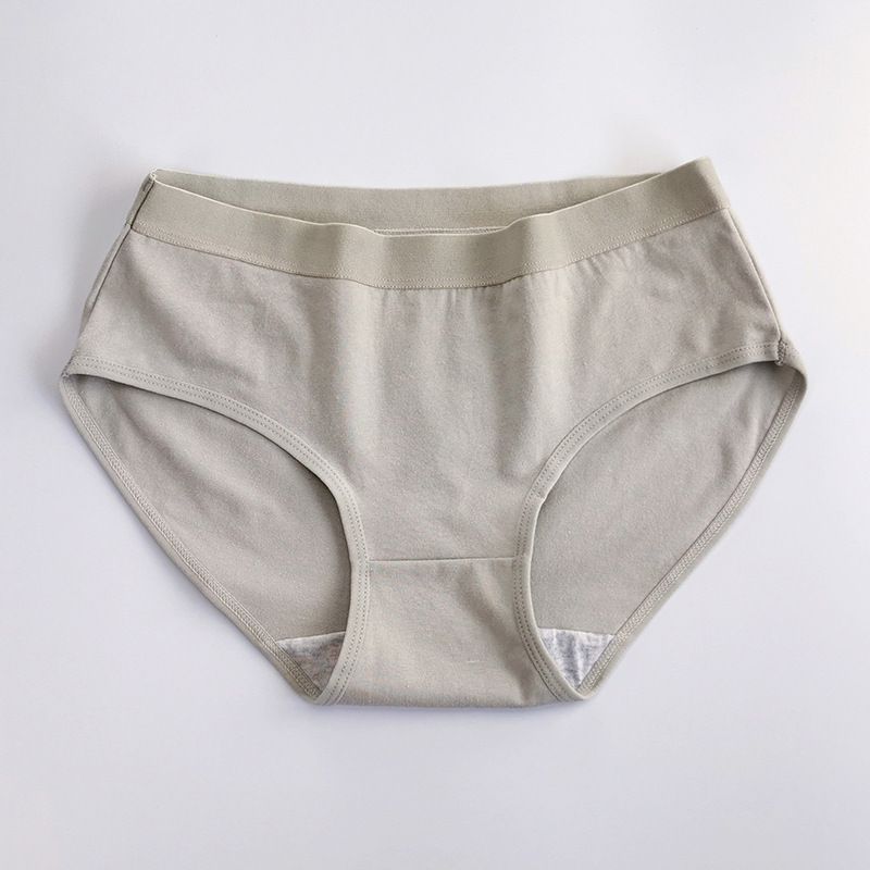 4PC Women's cotton panties summer thin solid color mid-waist hipster panties students triangle panties Cotton Crotch Large Size Hip Raise  Ladies Panties