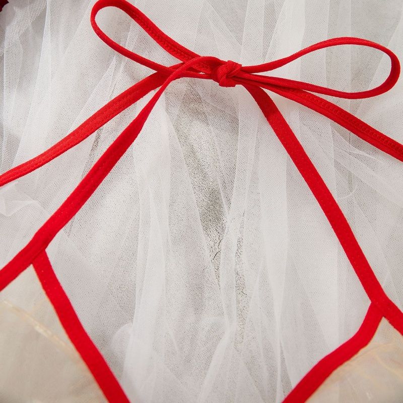 2PC/Set New Valentine's Day multi-color erotic lingerie sexy mesh see-through love heart suspender belt temptation thong Sexy Erotic Lingerie for Women Sexy see-through love heart mesh Sexy Body Suit