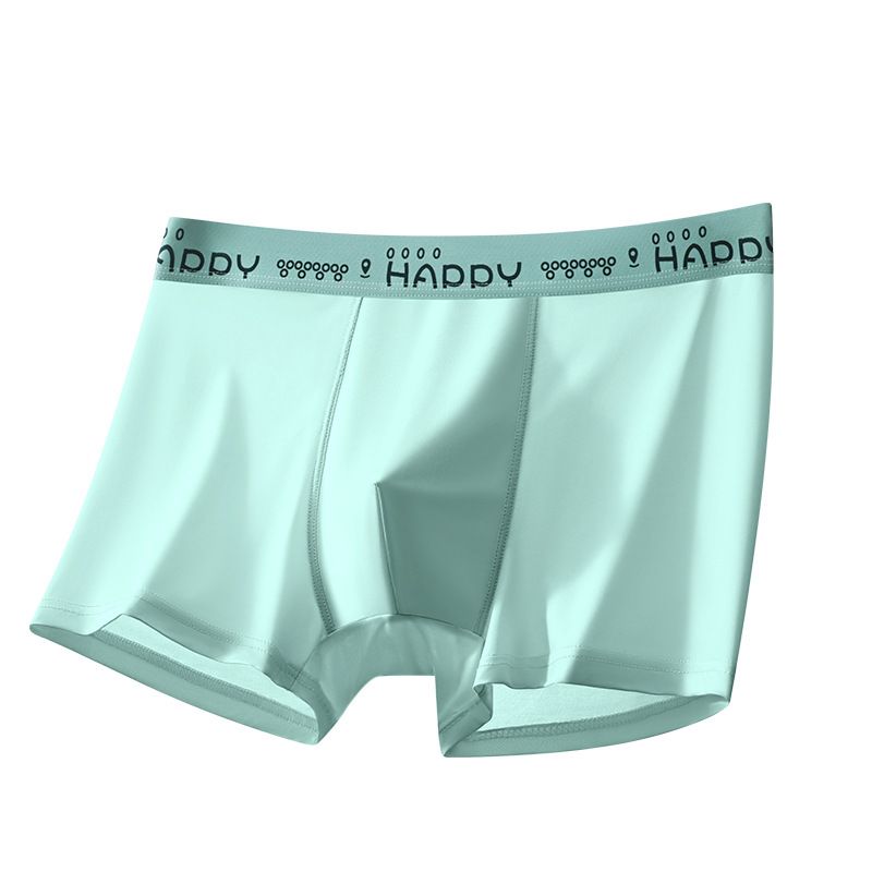 4PC Summer thin men's underwear solid color ice silk boxer shorts 80S ice silk antibacterial non-marking boxer shorts Men's Nude Feeling Traceless 7A Antibacterial Boxer Briefs Ultra-thin Nude Ice Sil