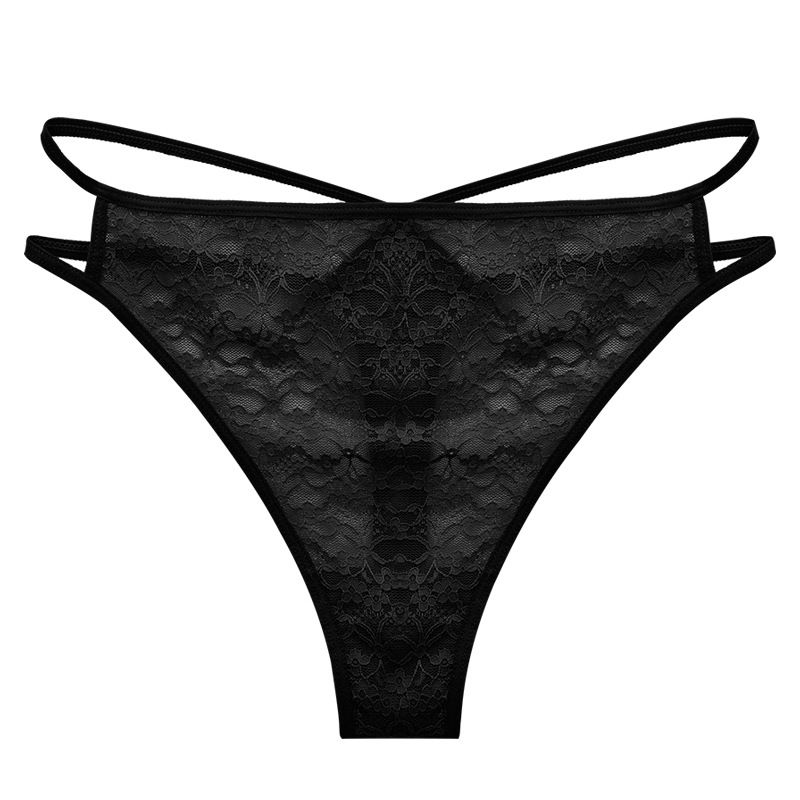 5PC New arrival Women's lace underwear low-rise panties solid color thong women's temptation non-marking fitness thong low waist spaghetti strap thong Ladies fashion hollow out panties Girls translu