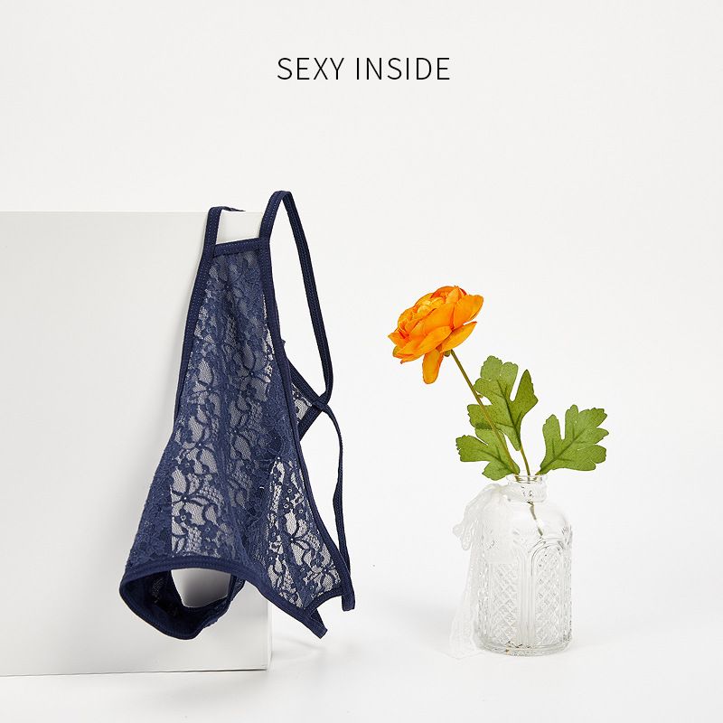 5PC New arrival Women's lace underwear low-rise panties solid color thong women's temptation non-marking fitness thong low waist spaghetti strap thong Ladies fashion hollow out panties Girls translu