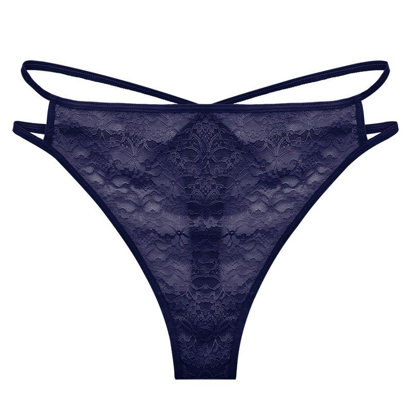 5PC New arrival Women's lace underwear low-rise panties solid color thong women's temptation non-marking fitness thong low waist spaghetti strap thong Ladies fashion hollow out panties Girls translu