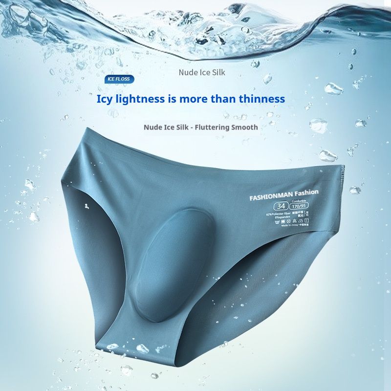 4PC/Box  Men's Underwear Ice Silk Seamless Underwear summer lightweight non-marking Briefs men's ice feeling breathable anti-bacterial triangle underwear Men's Ice Silk Seamless Underwear Breathable