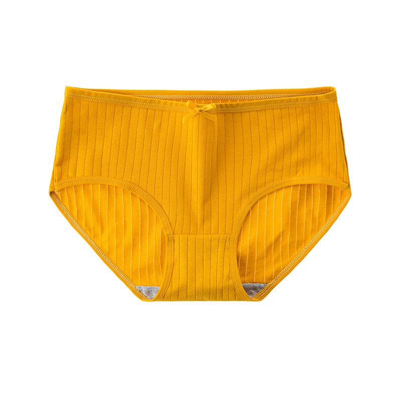 4PC Women's panties summer thin panties cotton antibacterial crotch medium-low waist breathable large size panties women's cotton panties plain wrapped buttock panties