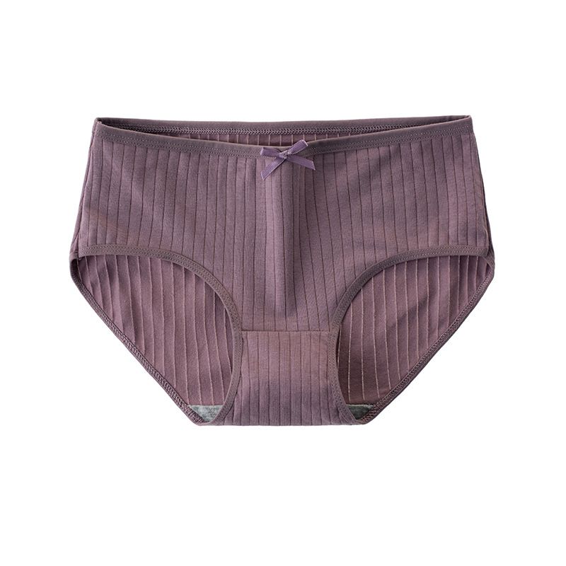 4PC Women's panties summer thin panties cotton antibacterial crotch medium-low waist breathable large size panties women's cotton panties plain wrapped buttock panties