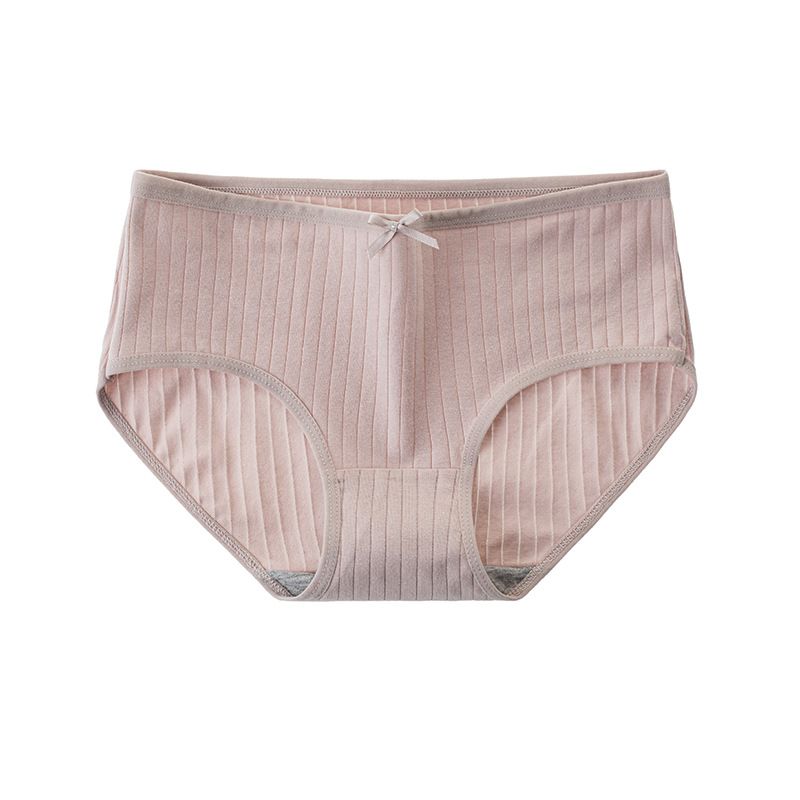 4PC Women's panties summer thin panties cotton antibacterial crotch medium-low waist breathable large size panties women's cotton panties plain wrapped buttock panties