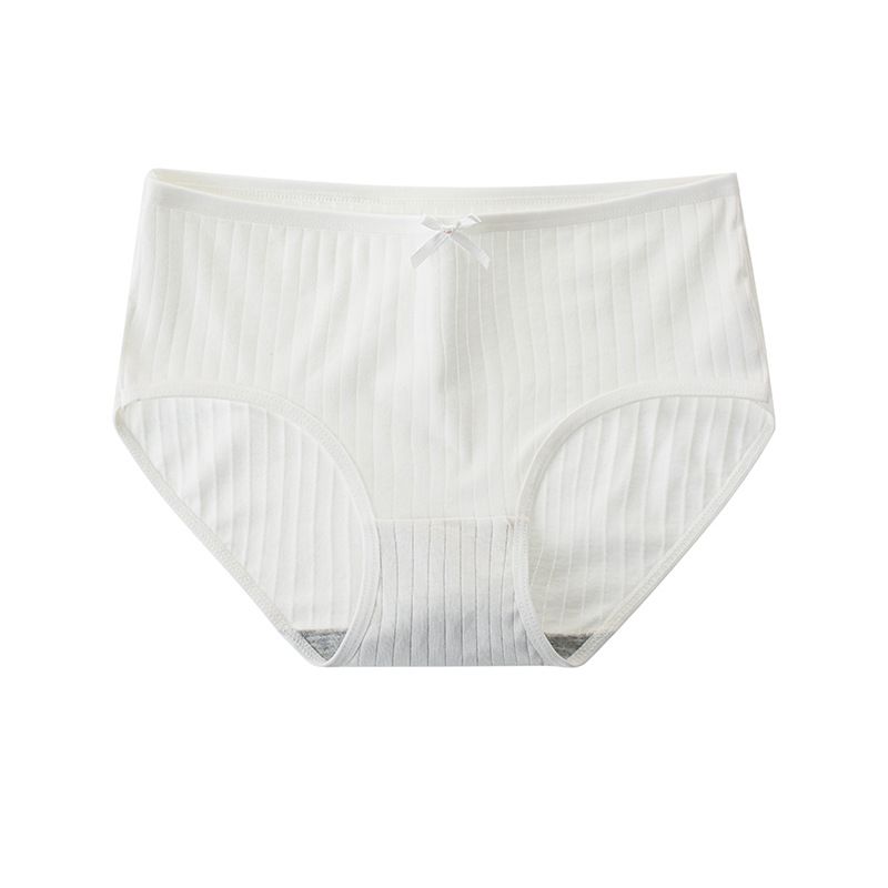 4PC Women's panties summer thin panties cotton antibacterial crotch medium-low waist breathable large size panties women's cotton panties plain wrapped buttock panties
