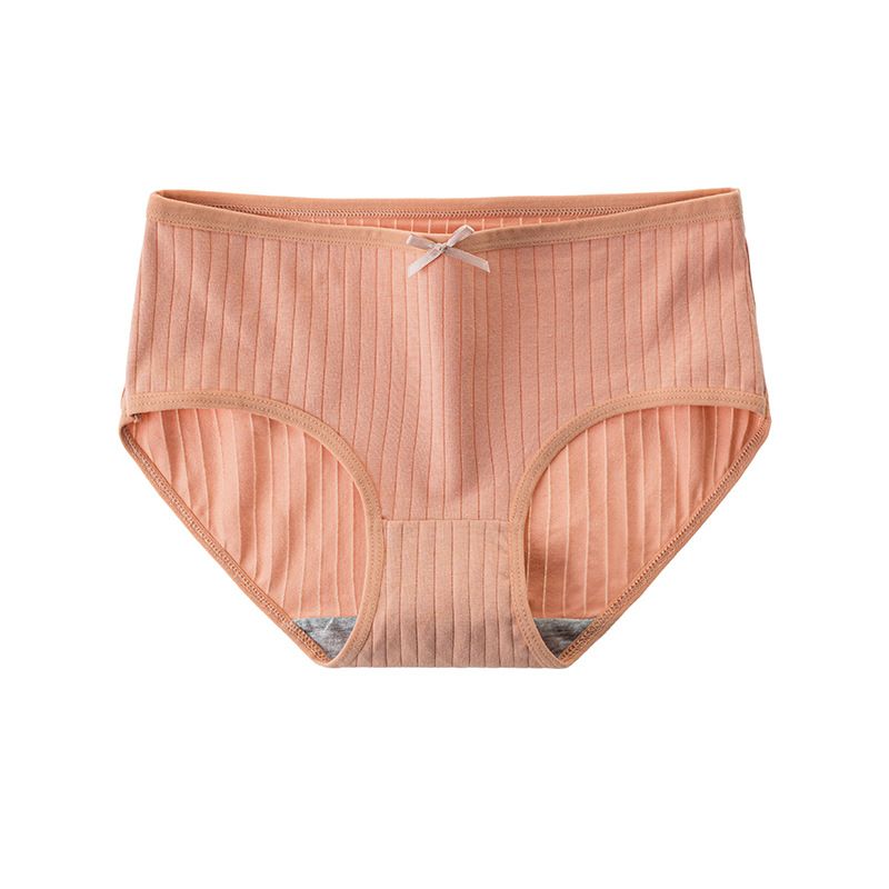 4PC Women's panties summer thin panties cotton antibacterial crotch medium-low waist breathable large size panties women's cotton panties plain wrapped buttock panties