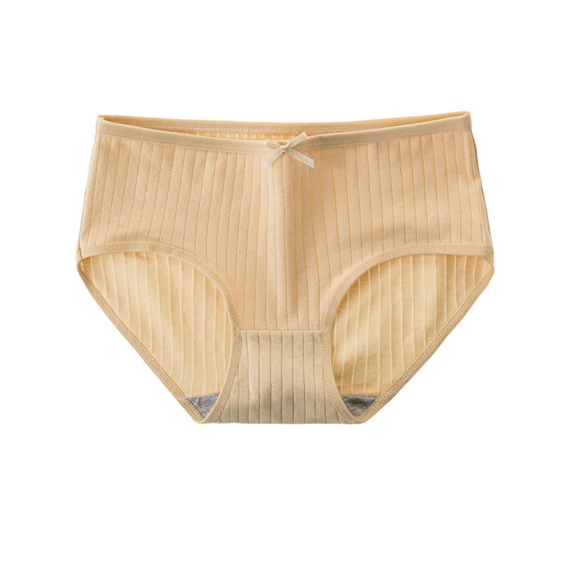 4PC Women's panties summer thin panties cotton antibacterial crotch medium-low waist breathable large size panties women's cotton panties plain wrapped buttock panties