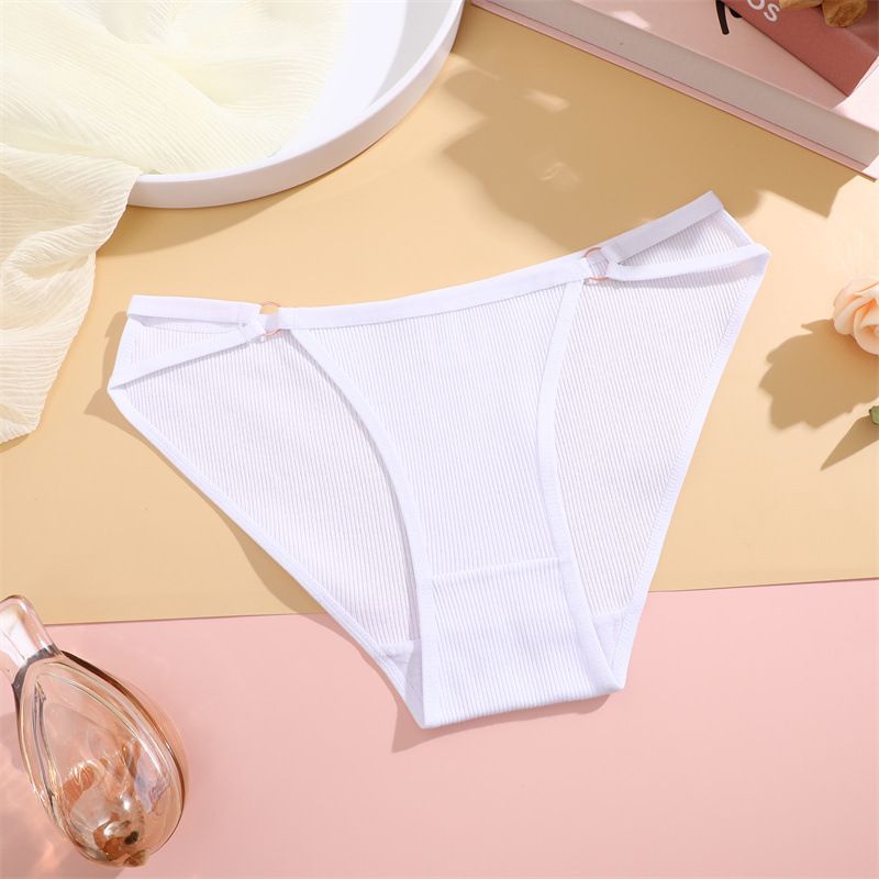 4PC New Arrival Women's Cotton Underwear Comfortable Cotton Fashion Bikini Panties Circle Splicing Hollow Solid Colour Low Waisted Women's Briefs
