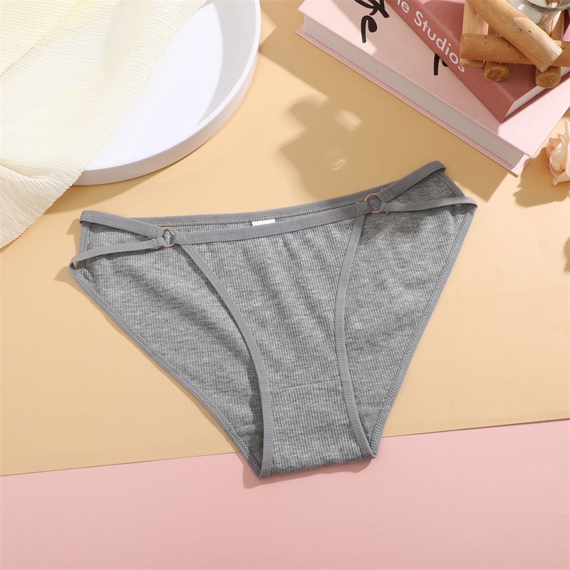 4PC New Arrival Women's Cotton Underwear Comfortable Cotton Fashion Bikini Panties Circle Splicing Hollow Solid Colour Low Waisted Women's Briefs