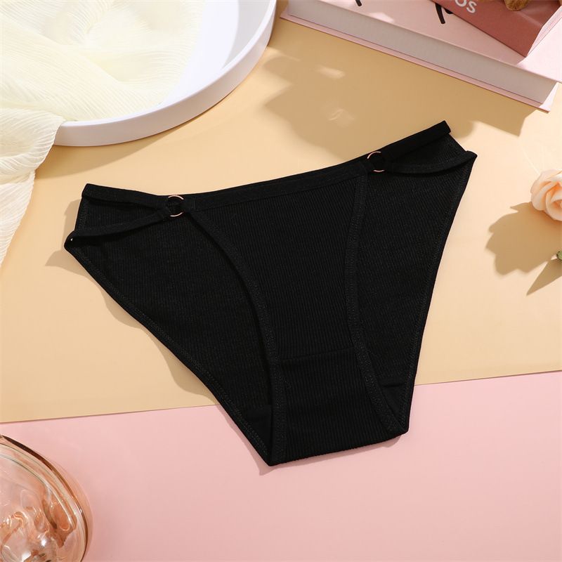 4PC New Arrival Women's Cotton Underwear Comfortable Cotton Fashion Bikini Panties Circle Splicing Hollow Solid Colour Low Waisted Women's Briefs