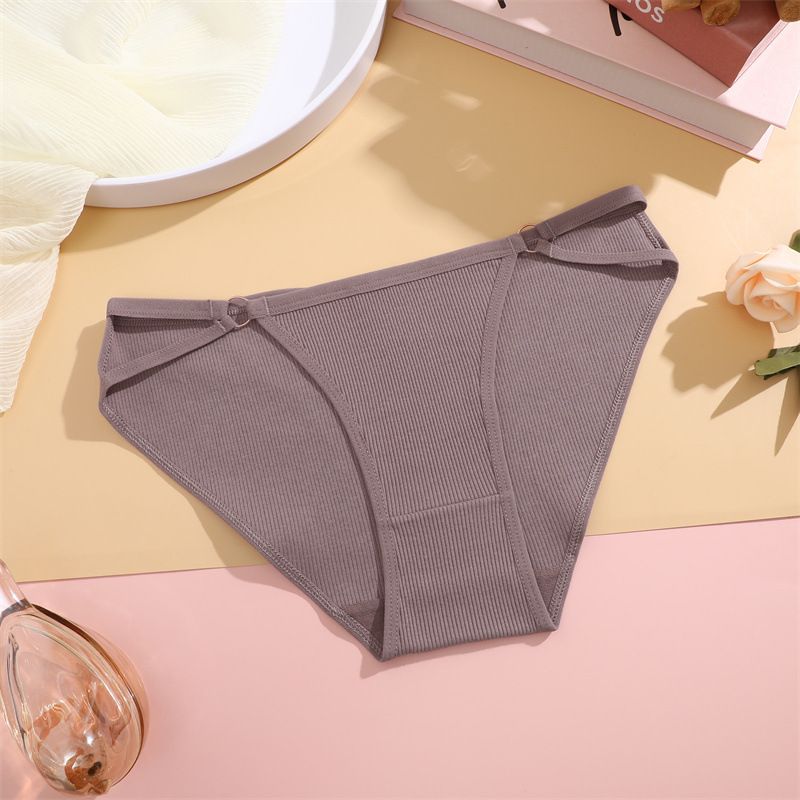 4PC New Arrival Women's Cotton Underwear Comfortable Cotton Fashion Bikini Panties Circle Splicing Hollow Solid Colour Low Waisted Women's Briefs