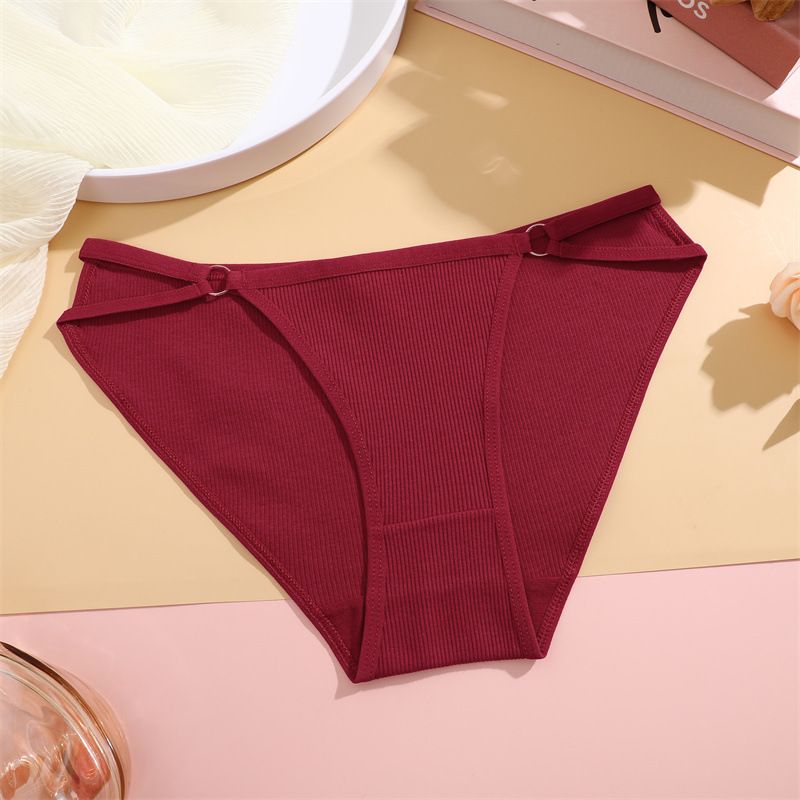 4PC New Arrival Women's Cotton Underwear Comfortable Cotton Fashion Bikini Panties Circle Splicing Hollow Solid Colour Low Waisted Women's Briefs