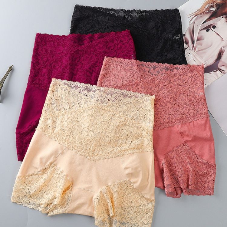2PC Safety Short Pants Women Seamless Underwear Sexy Lace Shorts with High Waist Panties Shorts Hot Pants Shorty Cotton Boyshort